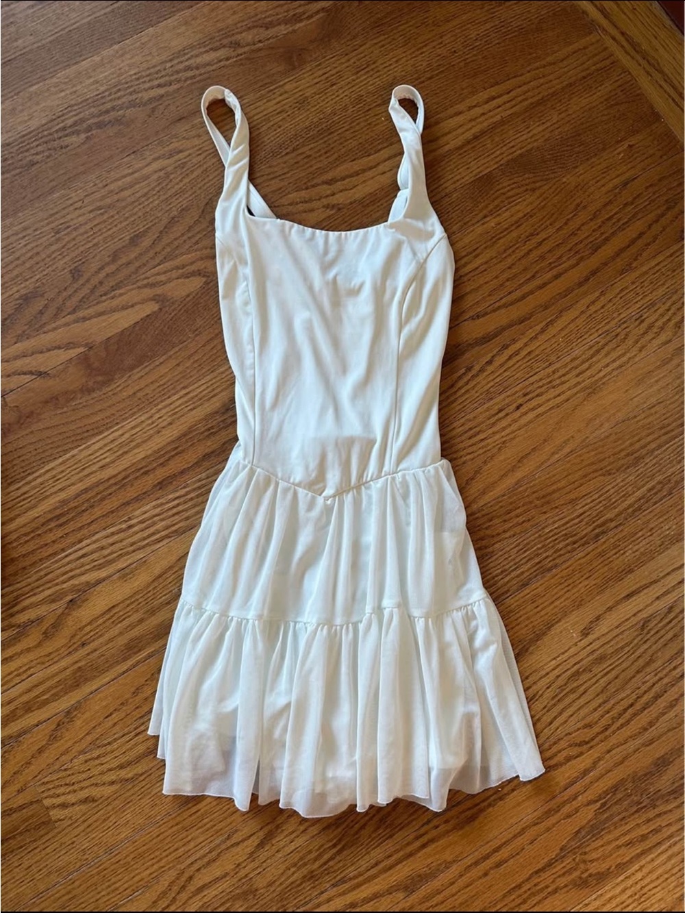 White Activewear Tiered Mini Dress